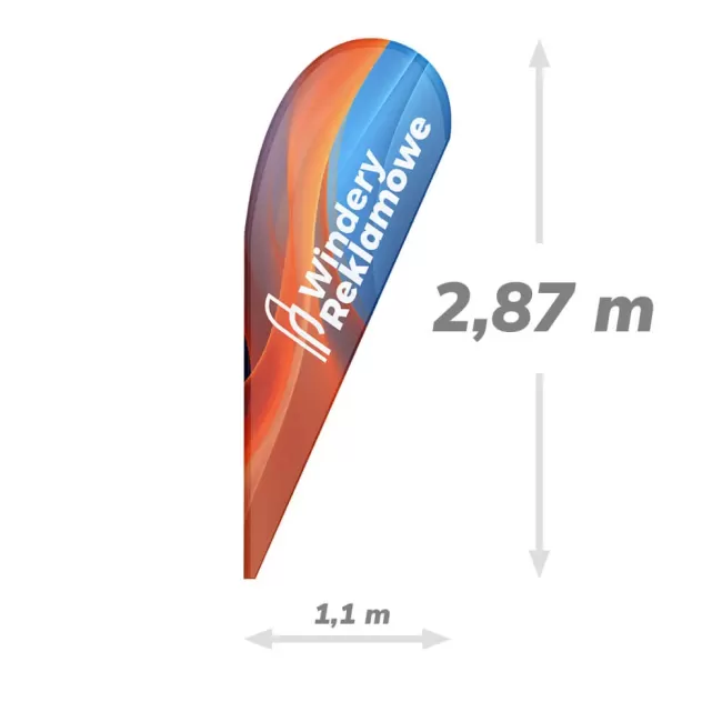 Flaga 110x287 do windera łezka L